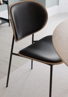 clementina chair whitewashed oak w raven black faux leather clementina chair whitewashed oak w raven black faux leather