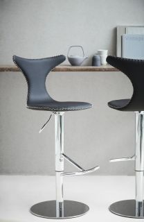 dolphin bar stool black leather with polished steel gaslift base 200458610 mood lifestyle dolphin bar stool black leather with polished steel gaslift base 200458610 mood lifestyle